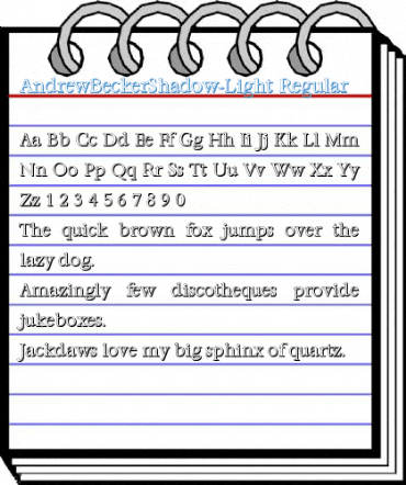 AndrewBeckerShadow-Light Regular Font