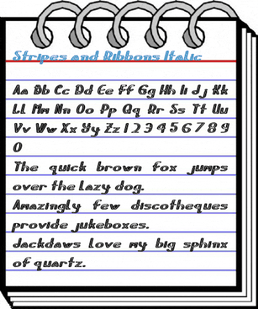 Stripes and Ribbons Italic Font