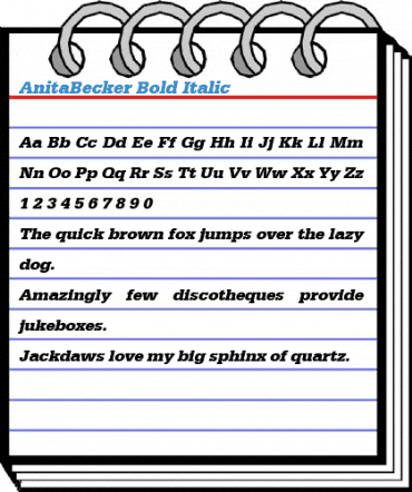 AnitaBecker Bold Italic Font