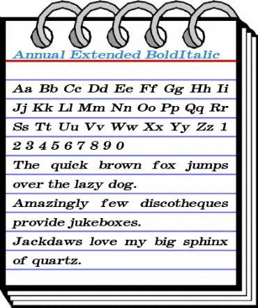 Annual Extended BoldItalic Font