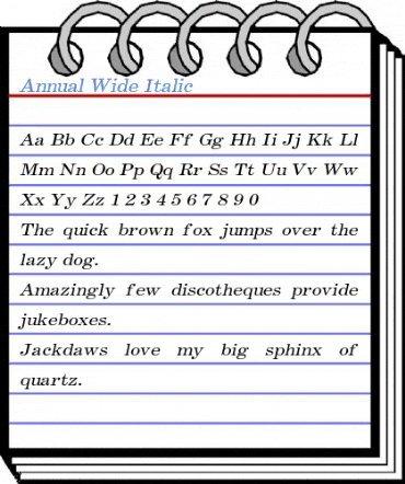Annual Wide Italic Font