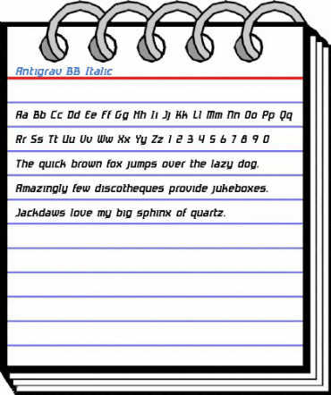 Antigrav BB Italic Font