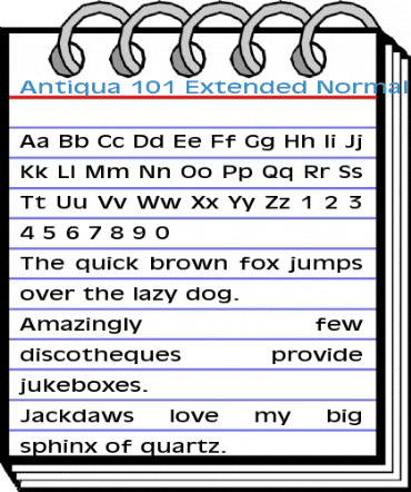 Antiqua 101 Extended Normal Font