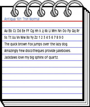 Antiqua 101 Thin Normal Font