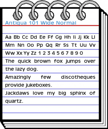 Antiqua 101 Wide Normal Font