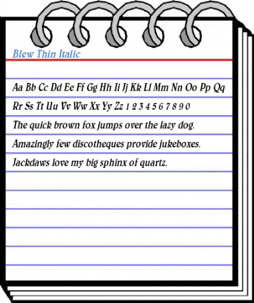 Blew Thin Italic Font