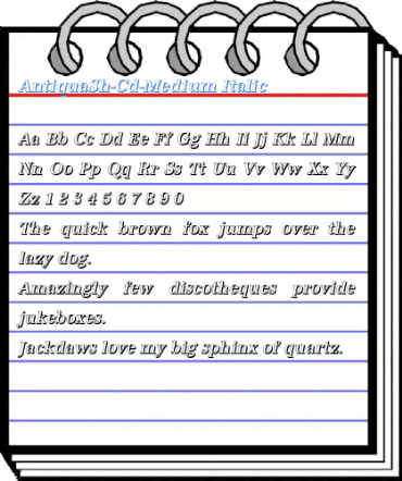 AntiquaSh-Cd-Medium Italic Font