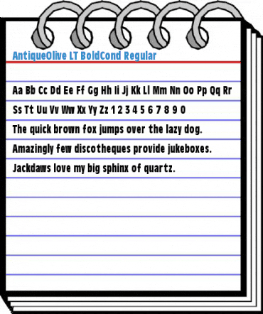 AntiqueOlive LT BoldCond Regular Font