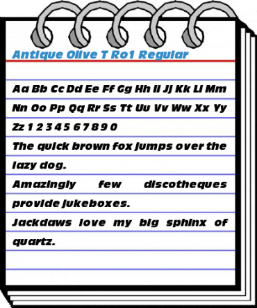 Antique Olive T Ro1 Regular Font