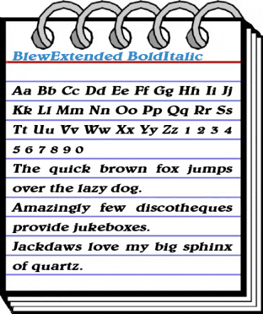 BlewExtended BoldItalic Font