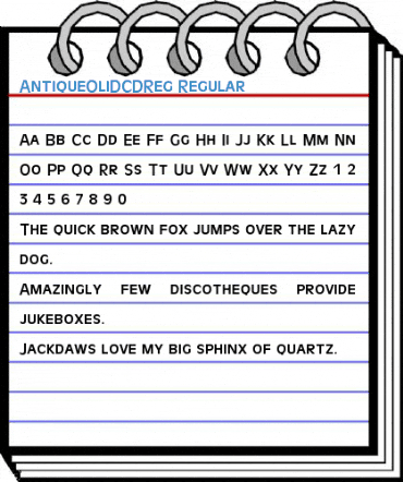 AntiqueOliDCDReg Regular Font