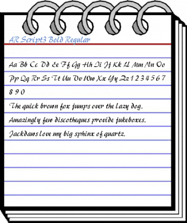 AR Script3 Bold Regular Font