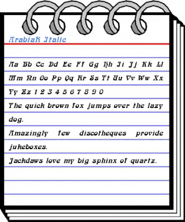 ArabiaR Italic Font