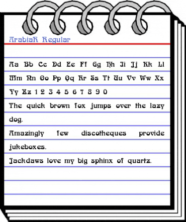 ArabiaR Regular Font