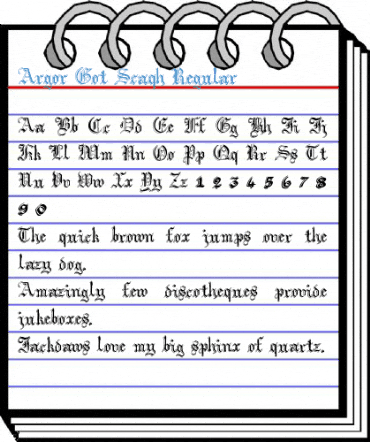 Argor Got Scaqh Regular Font