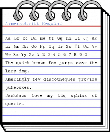 Armenschrift Regular Font