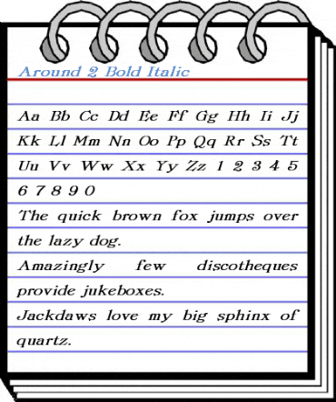 Around 2 Bold Italic Font