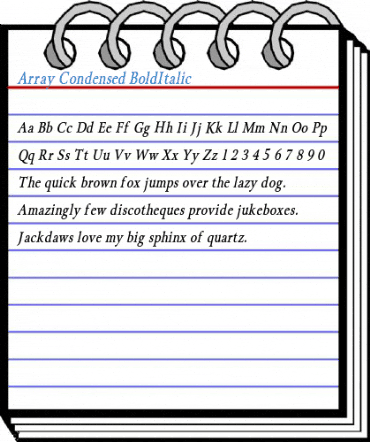 Array Condensed BoldItalic Font