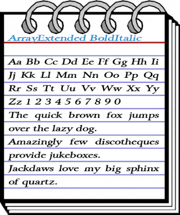 ArrayExtended BoldItalic Font