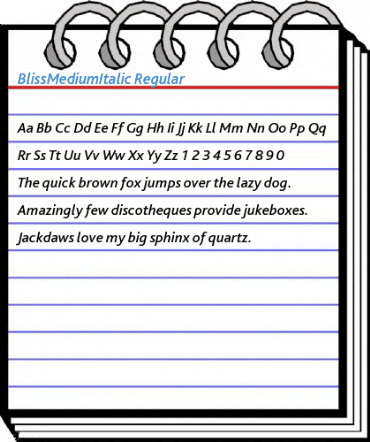 BlissMediumItalic Regular Font