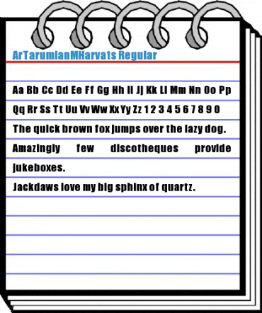 ArTarumianMHarvats Regular Font