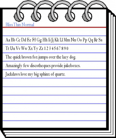 BlissThin Normal Font