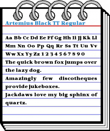 Artemius Black TT Regular Font