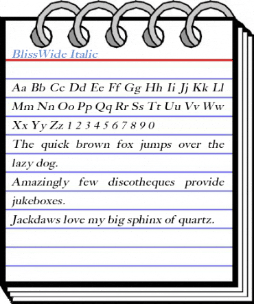 BlissWide Italic Font