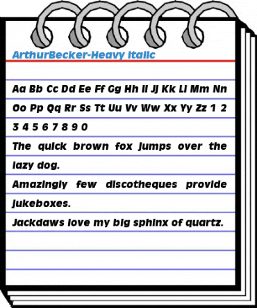 ArthurBecker-Heavy Italic Font