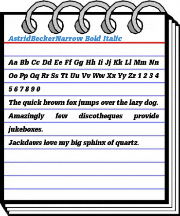 AstridBeckerNarrow Bold Italic Font