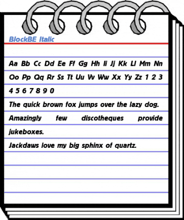 BlockBE Italic Font