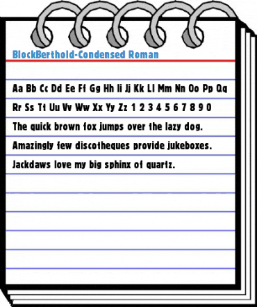 BlockBerthold-Condensed Roman Font