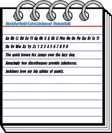 BlockBerthold-ExtraCondensed RomanItalic Font