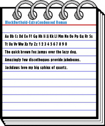 BlockBerthold-ExtraCondensed Roman Font