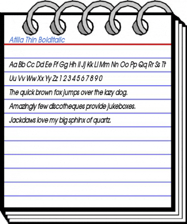 Atilla Thin BoldItalic Font