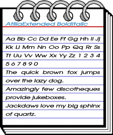 AtillaExtended BoldItalic Font