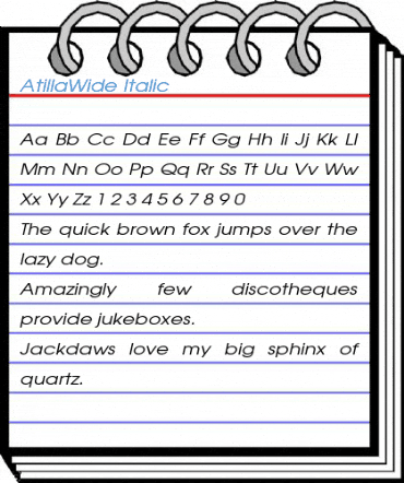 AtillaWide Italic Font