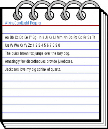 AtkinsCondLight Regular Font