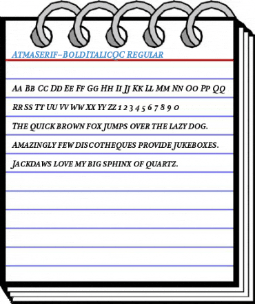 AtmaSerif-BoldItalicQC Regular Font