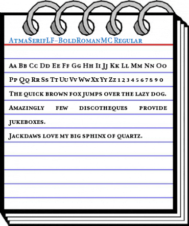 AtmaSerifLF-BoldRomanMC Regular Font