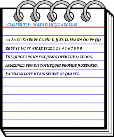 AtmaSerifTF-BoldItalicQC Regular Font
