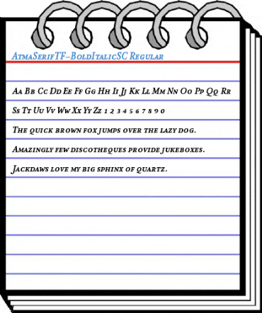AtmaSerifTF-BoldItalicSC Regular Font