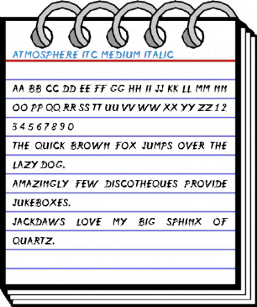 Atmosphere ITC Medium Italic Font