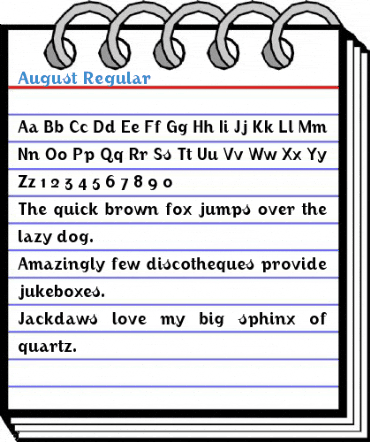 August Regular Font