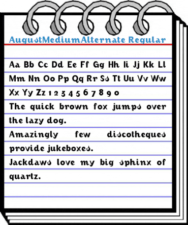 AugustMediumAlternate Regular Font