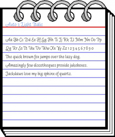 Auto 3 Light Italic Font