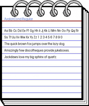 AvalonCond Regular Font