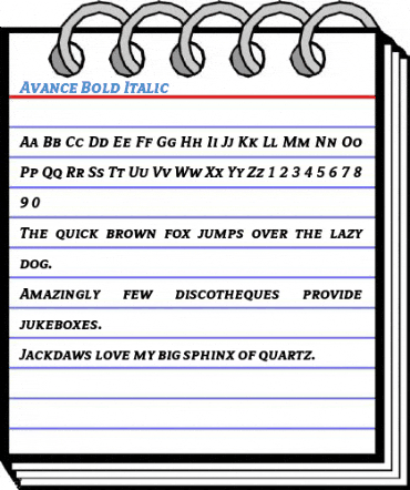 Avance Bold Italic Font
