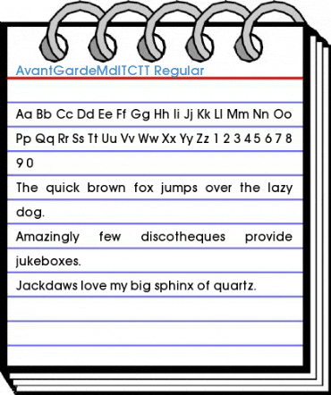 AvantGardeMdITCTT Regular Font
