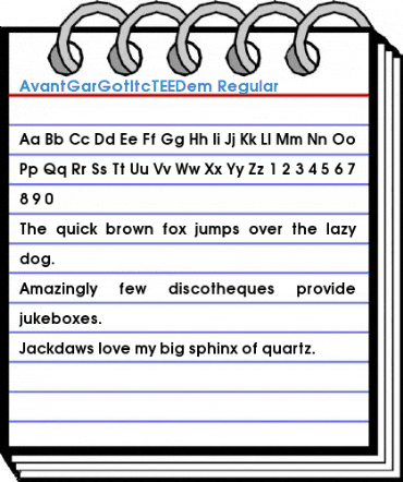 AvantGarGotItcTEEDem Regular Font